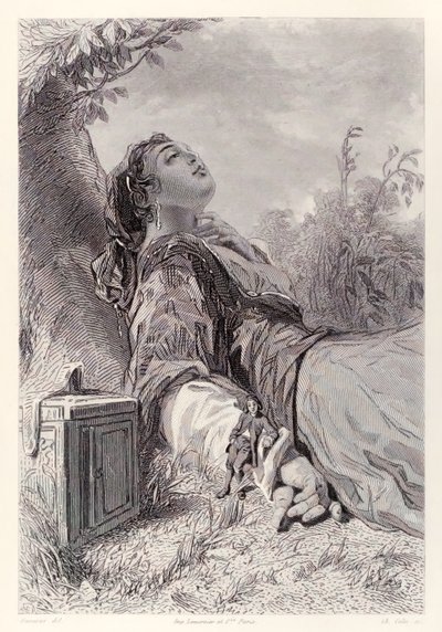 Gulliver and Glumdalclitch, from French Edition of Gulliver