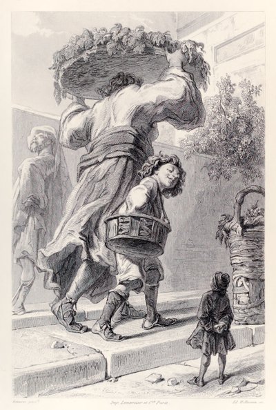 Gulliver and Lordbruldrud, from French Edition of Gulliver