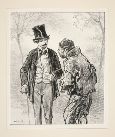 The Moustache and No Regiment!... by Paul Gavarni