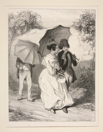 The Parasols by Paul Gavarni