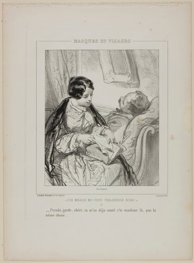 Husbands Always Make Me Laugh: Be Careful, Darling by Paul Gavarni