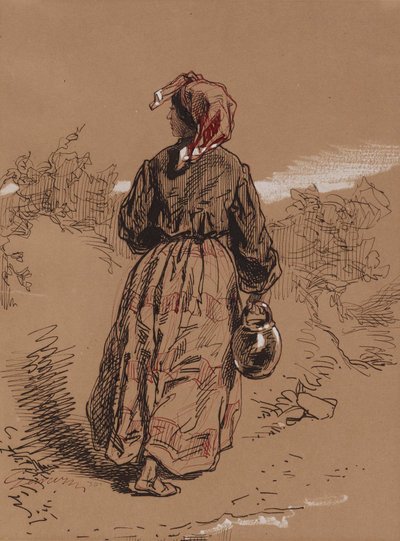 Peasant Woman with Jar by Paul Gavarni