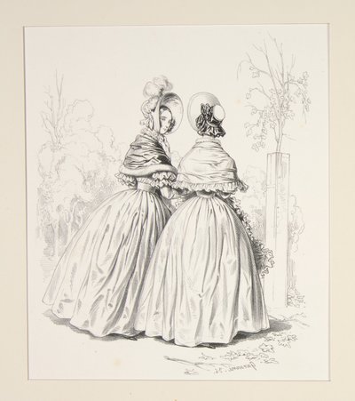Dress in Irish Poplin and Satin Levantine... by Paul Gavarni