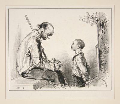 You lie, child, out of greed, young man you will lie out of love... by Paul Gavarni