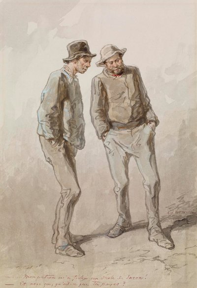 Two Peasants by Paul Gavarni