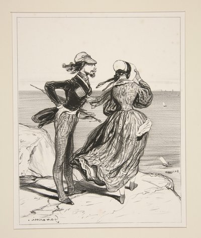 A Nonsense on a Cliff by Paul Gavarni