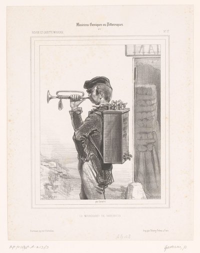Trumpet-playing Tap Seller by Paul Gavarni