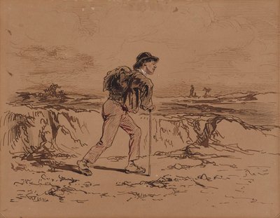 Young Man with Knapsack by Paul Gavarni