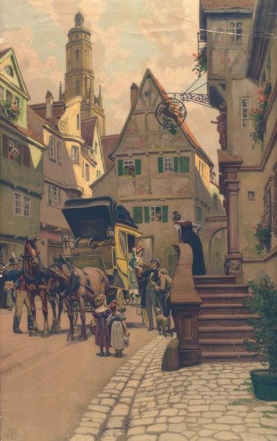 The Arrival of the Stagecoach by Paul Hey