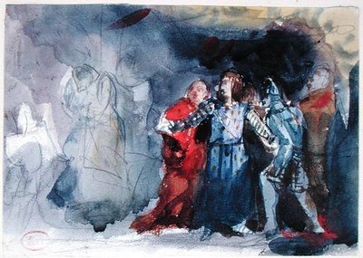The Ghost of the King Appearing to Hamlet, scene from Act I of 