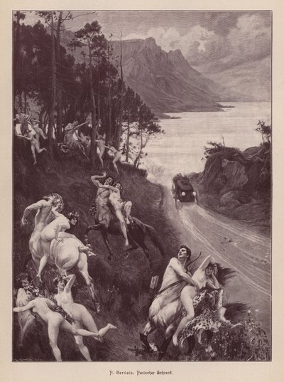 Satyrs and Nymphs Frightened by a Motor Car by Paul Jean Gervais