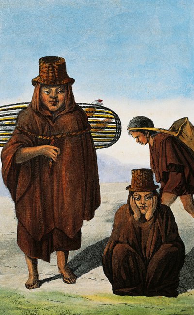 Poultry seller, beggar and labourer, Colombia, engraving by Paul Legrand from Travels in the Republic of Colombia in the years 1822 and 1823, by Gaspard Theodore Mollien, South America by Paul Legrand
