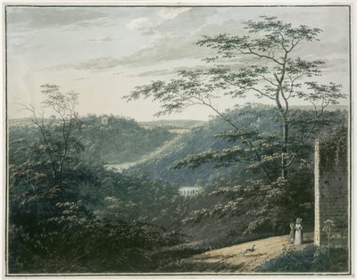 Landscape with Waterfall and Temple by Paul Sandby