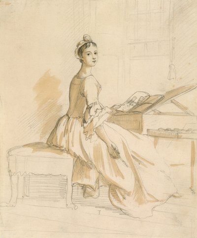 Portrait of a Lady at a Drawing Table by Paul Sandby