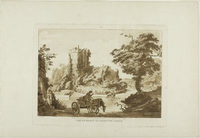 The Entrance to Chepstow Castle, plate three from Twelve Views in Wales by Paul Sandby