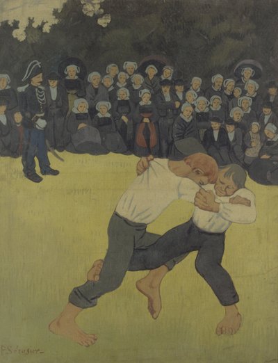 The Breton Wrestling by Paul Sérusier
