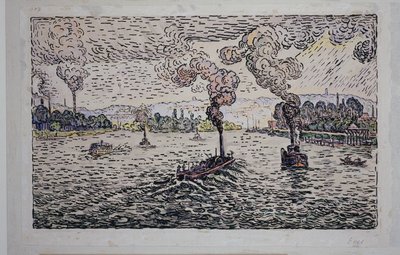 Seine with Steamers by Paul Signac