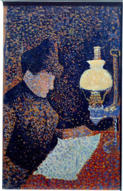 Woman Under the Lamp by Paul Signac