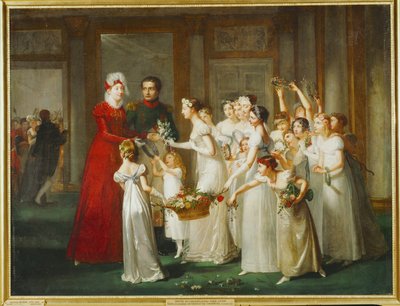 Arrival of the Archduchess Marie Louise in the Gallery of Chateau Compiegne by Pauline Auzou