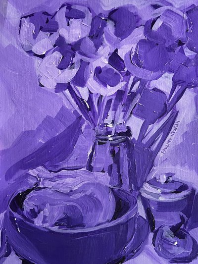 Purple Floral Still Life by Pauline Wegman | Key and Sea Creative