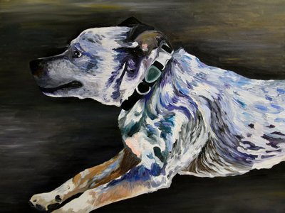 Running Blue Dog by Pauline Wegman | Key and Sea Creative