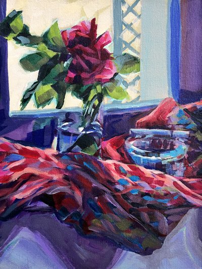 Vibrant Rose Window Still Life by Pauline Wegman | Key and Sea Creative
