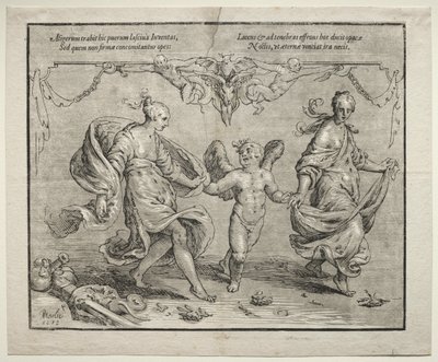 Cupid Dancing with Two Allegorical Women, 1612 by Paulus Moreelse