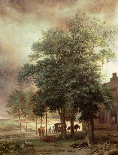 Landscape with Carriage or House Beyond the Trees by Paulus Potter