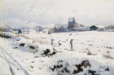 A Winter Landscape, Holmstrup by Peder Monsted