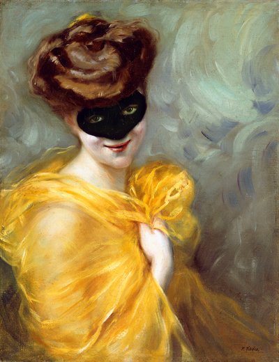 Portrait of a Lady with a Mask by Pedro Ribera