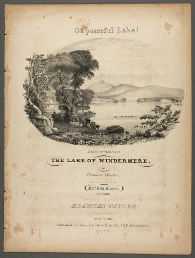 Oh Peaceful Lake! Lines Written on the Lake of Windermere by Pendleton