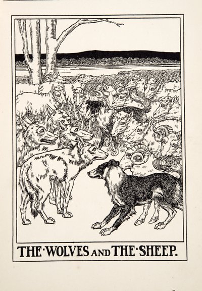 The Wolves and the Sheep, from A Hundred Fables of Aesop by Percy J. Billingshurst