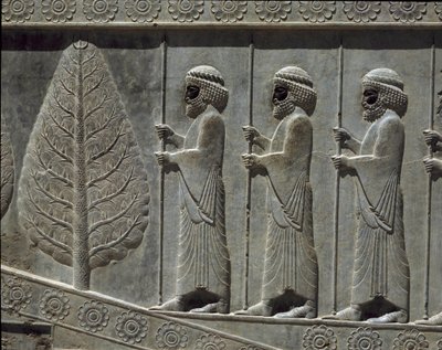 Guards of Susa. Reliefs of the Eastern Staircase of the Apadana by Persian School