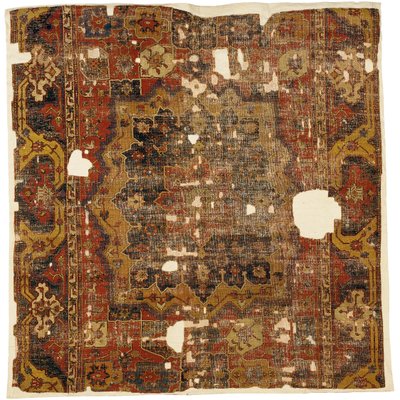 Tabriz Medallion and Cartouche Carpet Fragment, North West Persia, Second Half 16th Century by Persian School