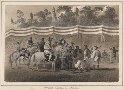 Japanese Soldiers at Yokohama, Litho by Sarony and Co. by Peter Bernhard Wilhelm Heine
