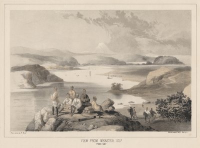 View from Webster Island, Yedo Bay, litho by Sarony and Co., 1855 by Peter Bernhard Wilhelm Heine