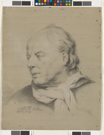 Study Head of an Older Man in Profile Facing Left by Peter Fendi