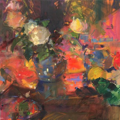 Oranges and Roses by Peter Graham (Contemporary)