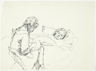 Little Girl Reading Aloud to a Sick Person (the Artist