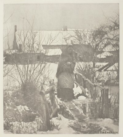 A Slippery Path - Winter Scene (Norfolk) by Peter Henry Emerson