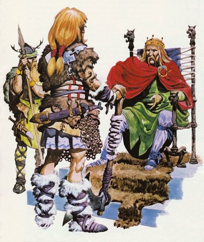 A British chief asking the Saxon raiders to come and fight for him by Peter Jackson