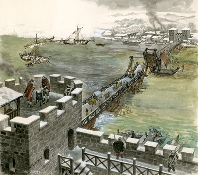 Bridge across the Thames Constructed by the Romans by Peter Jackson