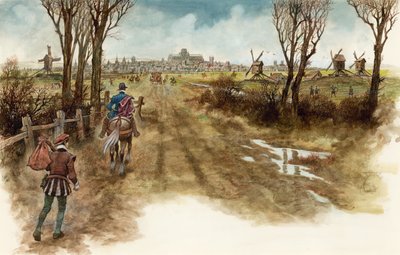 Dick Whittington arriving in London by Peter Jackson