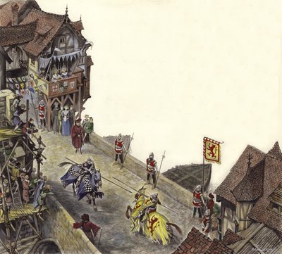 Joust on Old London Bridge on 23 April 1390 by Peter Jackson