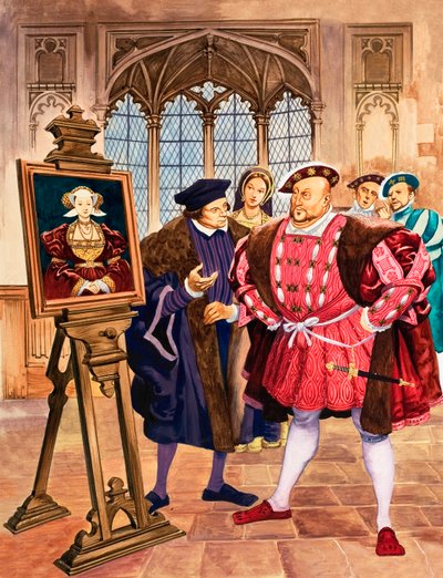 King Henry VIII admiring Holbein