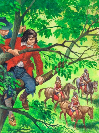 The future King Charles II hiding in the Boscobel oak by Peter Jackson