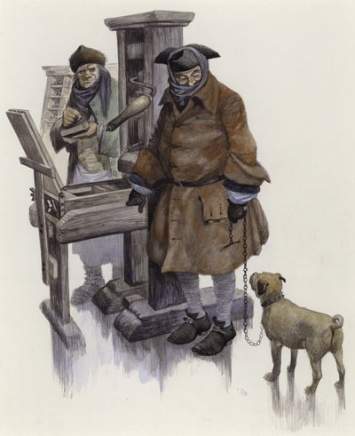 William Hogarth, on 16 February 1740, at the Frost Fair on the River Thames by Peter Jackson