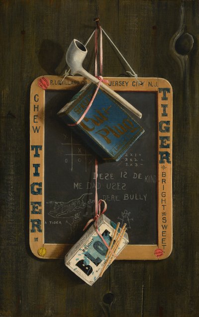 Slate, Pipe, Tobacco, and Box of Matches by Peter McCallion