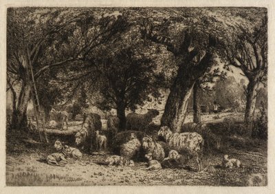Sheep in an Orchard by Peter Moran