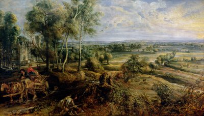 An Autumn Landscape with a View of Het Steen in the Early Morning by Peter Paul Rubens